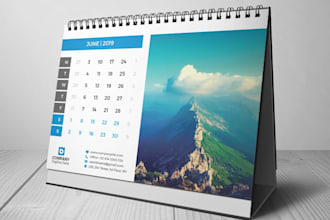 design professional desk calendar, wall calendar in 24 hours