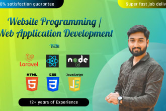 be your react and node js developer for website development