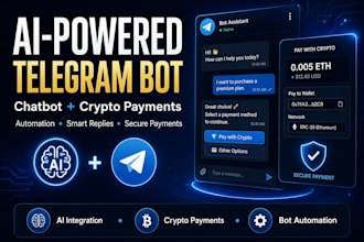 develop a ai powered telegram bot with crypto payments