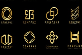 do  modern line art text badges and business logo