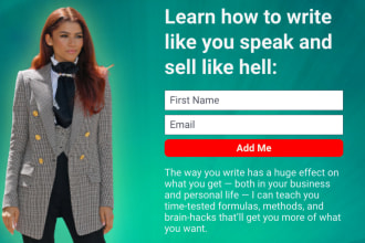 design landing page for affiliate link promotion and leads