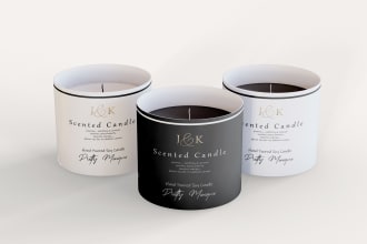 create a custom candle labels design , product labels design