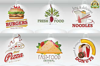 design best food, café, pizza, restaurant and fast food logo