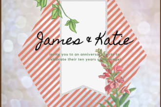 design unique birthday, wedding and greeting invitation card