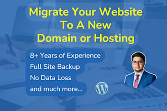 transfer, migrate wordpress website to new hosting or domain