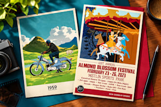 design retro travel poster or vintage poster