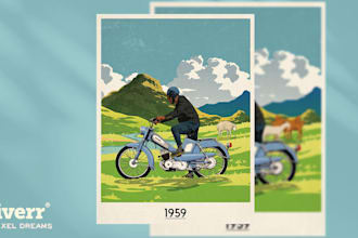 create retro or vintage travel flyer design
