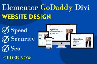 design or redesign your existing wordpress website by elementor divi or godaddy