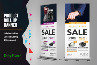 design rollup banner, pullup banner,  banner sign in 4hrs
