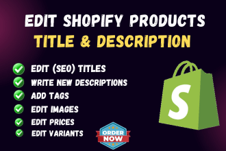 edit shopify products titles and write or edit description