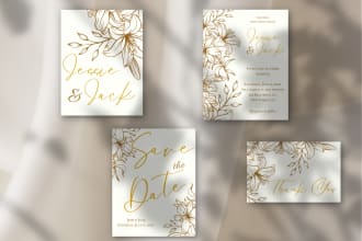 design your wedding invitation and save the date card