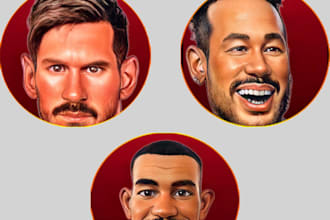 draw cartoon vector portrait with your face