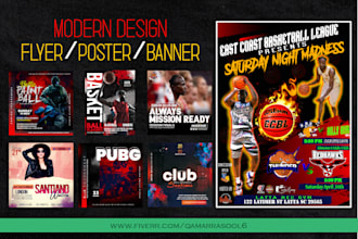 design a modern flyer, poster or banner for you
