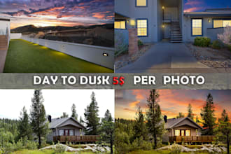 do day to dusk or twilight photo real estate editing