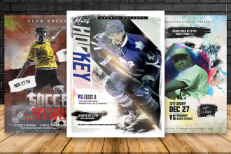 do sports flyer,posters,leaflet for basketball, baseball, football