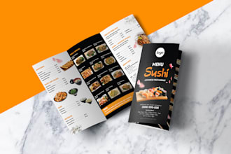 do restaurant menu, takeaway menu, trifold brochure design