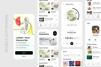 clean UI UX design for ios or android mobile app with figma