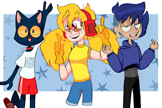 draw a cartoon character from your oc, fanart or yourself
