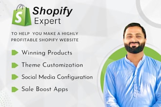 create shopify store, shopify website or dropshipping store