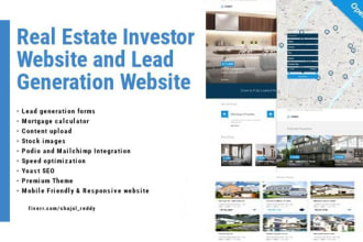 create real estate investor and lead generation website