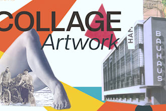 create a custom collage artwork, digital or handmade