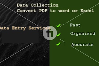 do data entry, typing work, convert PDF to word or excel, data collection