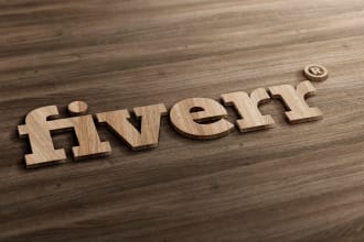 make photo realistic WOODCUT logo