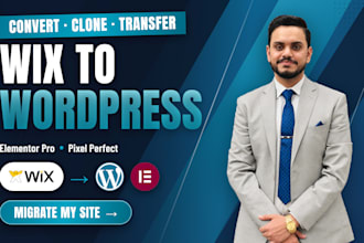 migrate your wix website to wordpress with elementor pro
