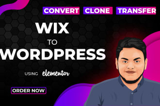 convert clone or transfer wix to wordpress website
