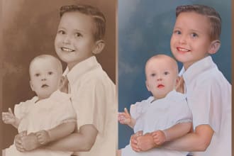 restore damaged photos, repair, fix, and colorize