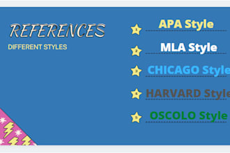 do references and citations for you in mla, apa, harvard standards