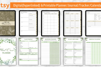 design high quality etsy digital planner, journal, trackers for goodneotes