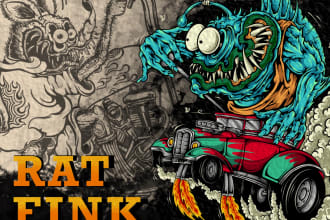 create merchandise rat fink design