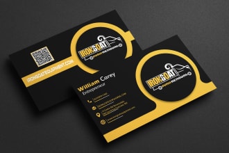 design trucking transport logistics and towing truck business card