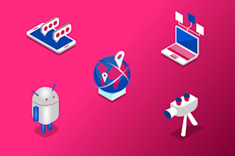 design custom 3d isometric icons for website and app