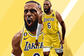 draw sports cartoon illustration from your photos