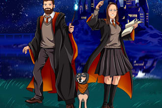 design your harry potter portrait for family and couples