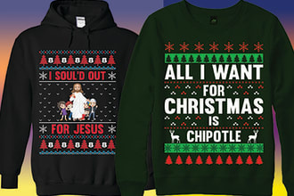 create t shirt and ugly christmas sweater design