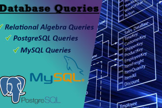 help you with relational algebra, mysql and postgresql queries