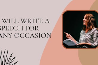 write you a motivational, informative, or persuasive speech
