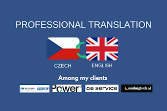do a translation from english to czech and from czech to english