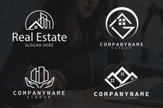 do financial real estate and property logo design