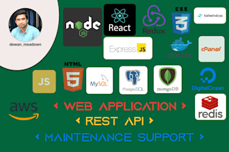 do rest API nodejs,express,reactjs mern stack web app