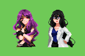 draw a pixel art portrait