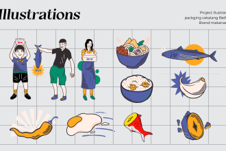 design illustration packging costume type funky