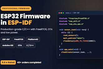 develop esp32 firmware with esp idf, freertos, platformio, arduino ide