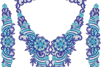 digitzing embroidery design for necklace women dress