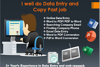 do data entry and web search