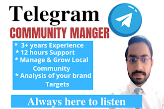 be telegram community manager for your projects