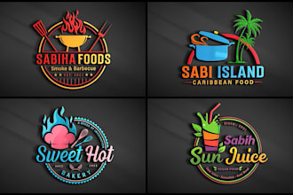 do restaurant, catering, caribbean food, cafe, BBQ, juice, bakery logo design